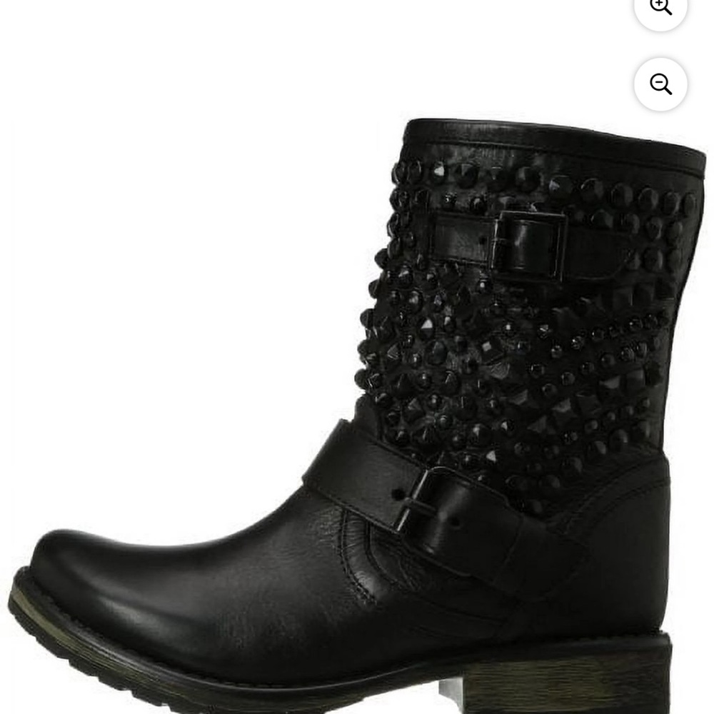 Steve Madden Marcoo Studded Black Leather Ankle Boots